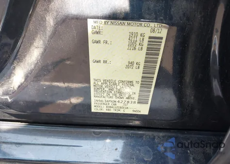 2013 Nissan Altima 2.5 Sv z USA, uszkodzony, nr VIN 1N4AL3APXDN427838